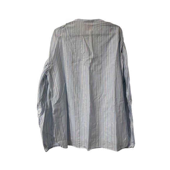 Emily McCarthy Blue Silver Striped Long Sleeve Blouse Top Womens Size Medium - Picture 4 of 5